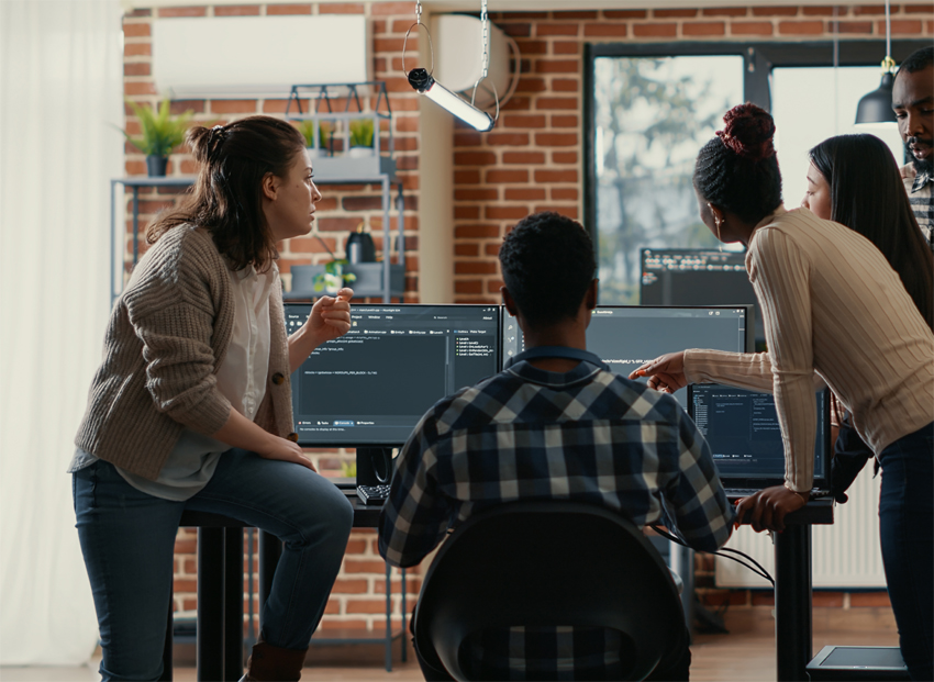 Minecraft coders at work Example of the Team Visionary Minecraft coder team